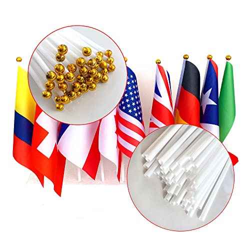 TSMD 200 Countries International World Stick Flag Small Mini Hand Held Flags,All Countries Flags,5x8 Inch