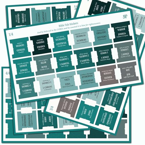 Bible Tabs Premium Tear Resistant Bible Tabs ? Easy to Apply, Laminated for Durability ? Old & New Testament ? Perfect for All Bibles - for Women and Men (Teal)