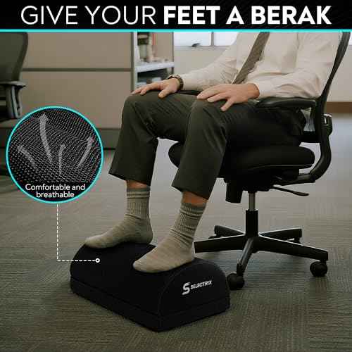 Ergonomic Memory Foam Foot Rest for Under Desk ? Adjustable Office, Home & Gaming Footrest ? Improves Circulation & Relieves Leg Pain ? Washable Non-Slip Cover