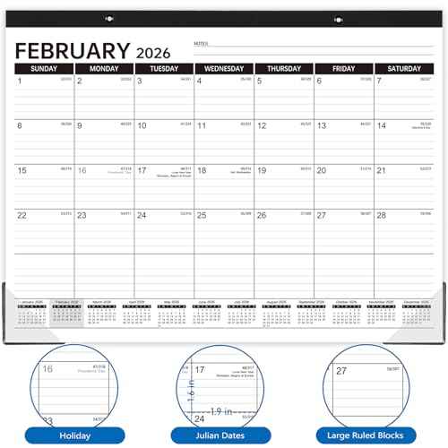 2026 Desk Calendar - 2026 Calendar from January to December 2026, Large Monthly Calendar Planner for Office, School, Home, 17'' x 12''