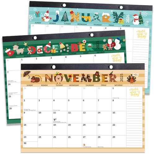 2026 Desk Calendar Wall Calendars, Large 17" x 12", November 2025 - December 2026 Monthly Planner Desktop, Months Planning Organizing for Home, School, Office, Holiday, Doodle