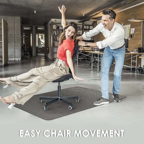 Kuyal Office Chair Mat for Hardwood Floor,44" x 58" Heavy Duty Desk Chair Mat for Office & Home, Anti Slip, Non-Curve Computer Chair Protector Mat, Light Brown