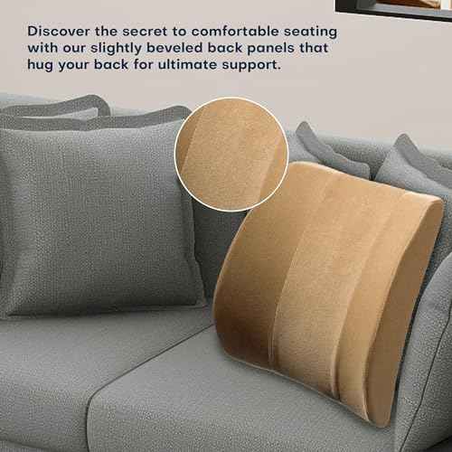 Bucket Seat Thick Foam Lumbar Support Cushion: Orthopedic Relief for Car Seats & Chairs-Beige