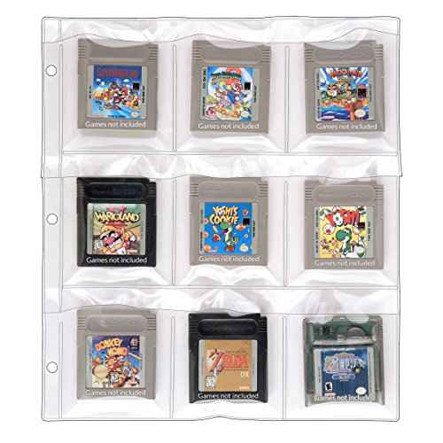 StoreSMART¢ç - 9-Pocket Binder Page with Flaps for Game Boy Cartridges - 10-Pack - SPT1823F-10