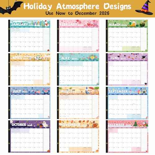 Desk Calendar 2025-2026 , Large 22x17 Desk Pad Calendar from Oct 2025 to Dec 2026, Academic Planner with Cute Monthly Cartoon Themes, Waterproof Cover & Corner Protectors for Home, Office, School