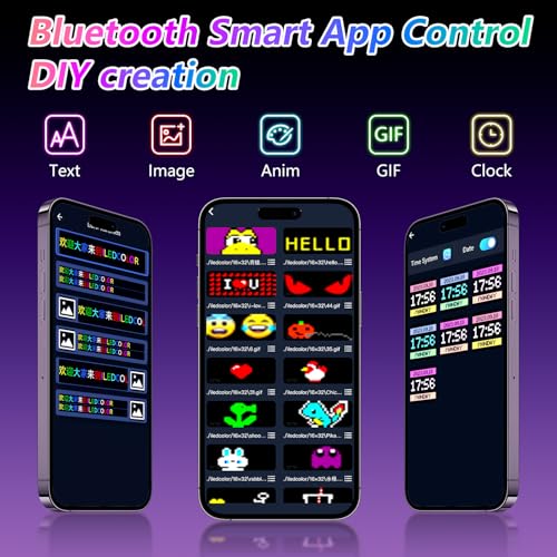 LED Sign, 28''x5''Huge Bright Pre-Made Animations & Text Programmable Led Car Sign, Open Sign, Scrolling Huge Bright Advertising Bluetooth APP Control LED Sign for Car| Store | Christmas