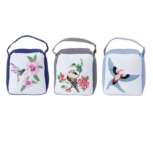 Scott Living Decorative Embroidered Bird Door Stoppers for Living Room, Bedroom, Office, Multicolored