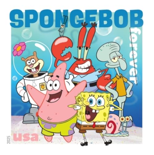USPS SpongeBob SquarePants Forever Postage Stamps Sheet of 16 - Nickelodeon Characters