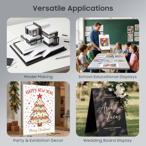 Frametory 5x7 Black Foam Core Boards Pack of 10 | 3/16'' Thickness for Art & Display