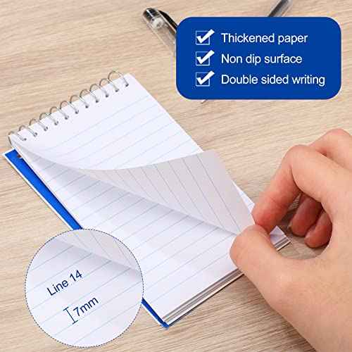 Leelosp 50 Pcs Small Pocket Notebooks 3 x 5 Inch Mini Memo Spiral Notepads Top Bound College Ruled Lined Note Pads for Back School Office Journaling Noting, 75 Sheets/Pad (Neon)