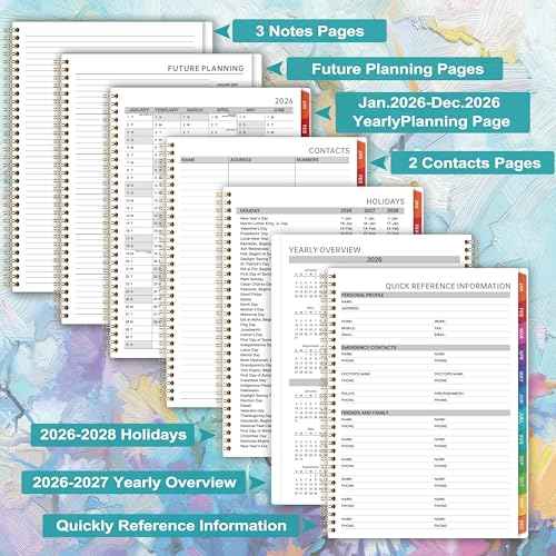 2026 Appointment Book - 2026 Daily Hourly Planner, Weekly Appointment Book, Jan 2026 - Dec 2026, 8.5" x 11", Monthly Tabs, 30-Minute Interval, Holidays, Back Pocket