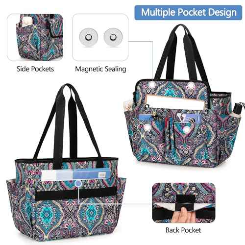 LoDrid File Bag with Extra Document Organizer Case for Letter Size File Folder, Large Utility Bag with 15.6¡± Laptop Padded Sleeve for Work, Business, Totem