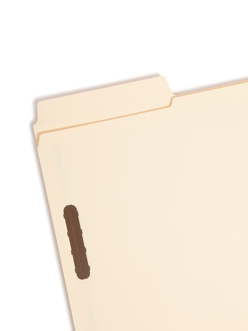 Smead SuperTab® Fastener File Folder, 2 Fasteners, Oversized 1/3-Cut Tab, Guide Height, Legal Size, Manila, 50 Per Box (19535)