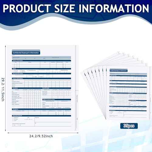 Faccito 35 Pcs Confidential Employee Record Folder Bulk Employee File Folders 9.5 x 11.5'' Payroll Record Book Personnel File Organizer for Manager Company Office Supplies Hr Staff Management
