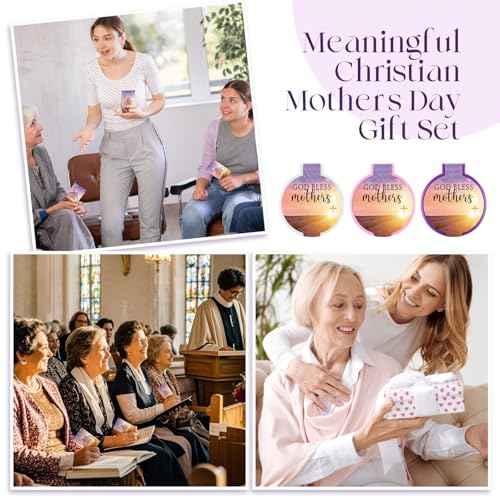 50 Sets Thanksgiving Christian Gifts for Mother Religious Compact Mirrors Bulk God Bless Mothers Bible Folding Round Mirror with Cards Church Gifts for Christmas Women Church Sunday School