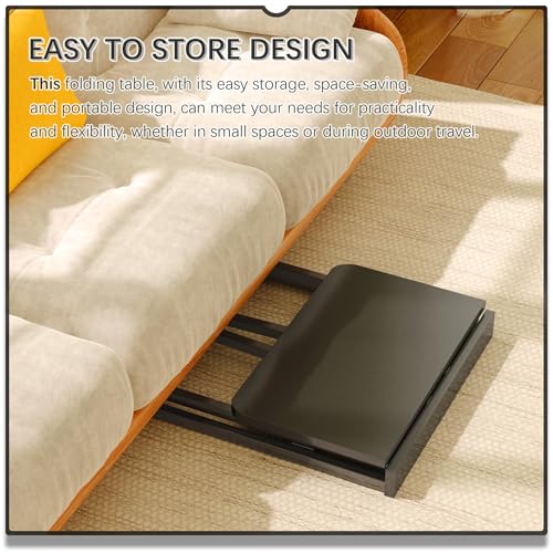 4NM 23.6" Foldable Mobile Computer Desk - Small Space Saving Home Office Table, All Black