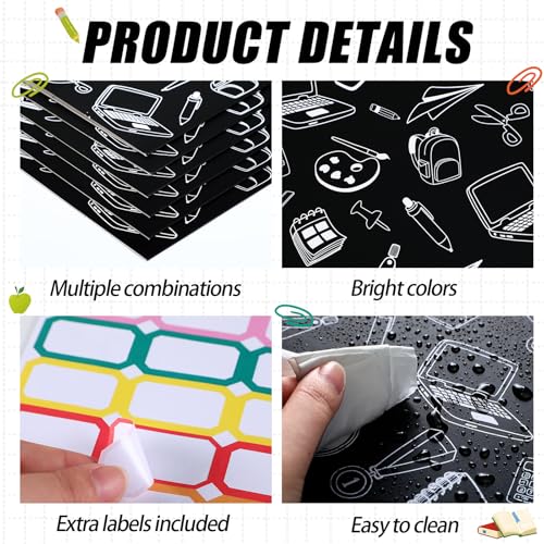 Harloon 24 Pcs Privacy Desk Dividers for Students Black Stationery (Black) – Trifold Folders