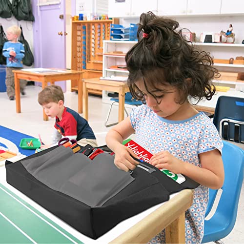 AUVCAS Black Chair Pockets for Classroom, 6-Compartment Student Organizer