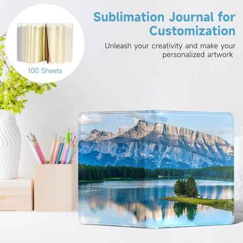 Lnrueg 6 Pcs A5 Sublimation Notebook Blank Journal 100 Pages - Hardcover PU Notebooks for Note Taking Plan Making Diary Writing - School Office Supplies¡¦