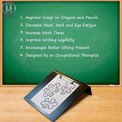 Slant Board for Writing Sloped Surface to Improve Handwriting Legibility, Posture, Positioning, Grasp, and Endurance - Great as Classroom Tool for Writing and Reading