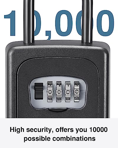 Puroma Large Key Lock Box with Code – Black (Variation: Pure Black) Wall Mount