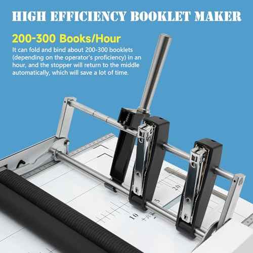 Paper Folding Machine, A3 Paper Folder Machine Automatic Booklet Maker Booklet Making Machine Paper Bookbinding Folding Machine 200-300 Booklets/Hour
