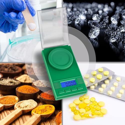 Fuzion Green Digital Milligram Scale 50g/0.001g Powder Measuring Kit