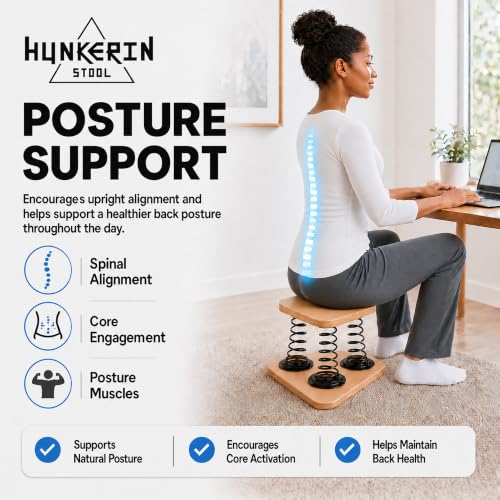 Hunkerin Stool Natural / Standard — Ergonomic Deep Squat Stool for Posture, Core & Mobility