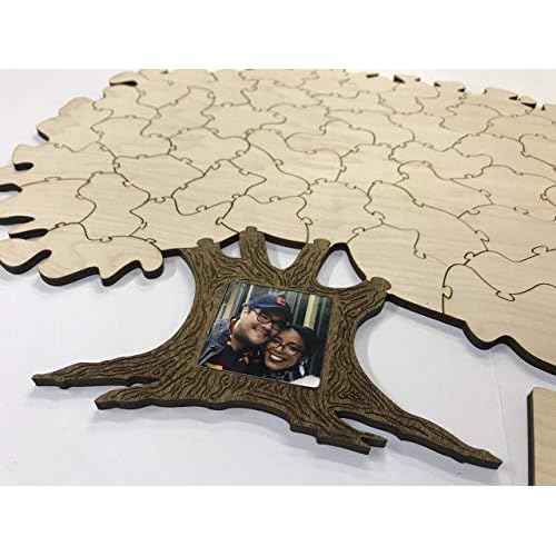 50pc Blank Wedding Tree Puzzle Guest Book Alternative. Add Your Own Personalization. A Great Guest Book Idea for a Wedding Reception, Birthday, Baby Shower, Anniversary or Any Event/Party.