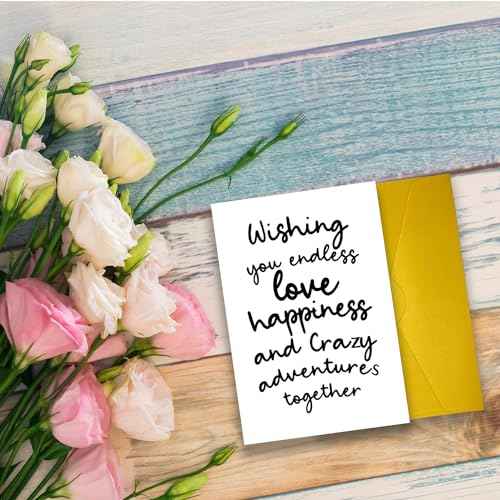 UUEFKTN Funny Wedding Engagement Cards for Friends, Congratulations Card for Newlyweds, Congratulations Eco Card for Newly Married or Engaged Couple