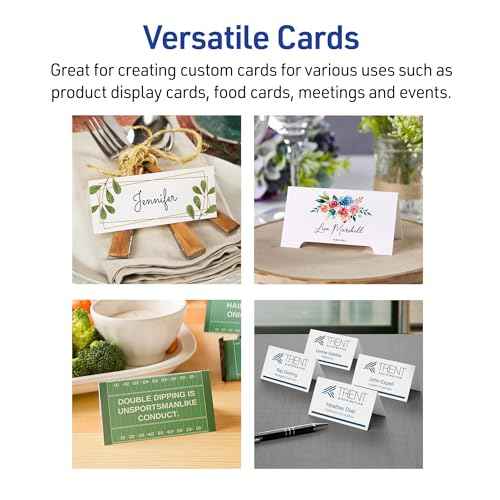 Avery Printable Tent Cards with Sure Feed Technology, 2" x 3.5", Matte White, 2-Pack, Total of 320 Blank Place Cards for Laser or Inkjet Printers (5812)