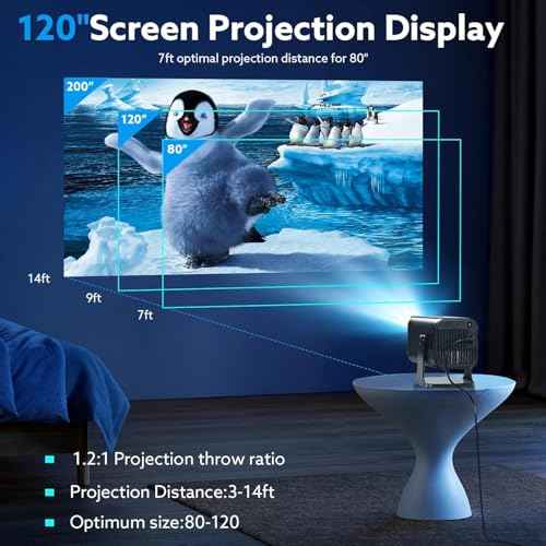 Mini Projector with Wifi and Bluetooth, 4K 1080P Support Portable Projector 180¡Æ Rotatable 120'' Screen Movie Projector Auto Keystone Compatible with HDMI/USB/Smartphone/PC/Laptop