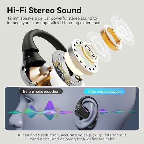 AI Translation Earbuds Real-Time Wireless Earbuds 144 Languages & Accents Earbuds Audifonos Traductores Ingl?s Espa?ol Translator Earbuds for Travel Business Learning (Dark Black)