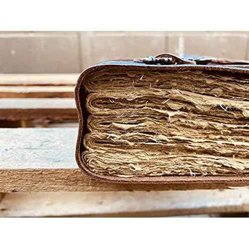 Vintage Leather Journal - Antique Handmade Deckle Edge Vintage Paper - Leather Bound Key Journal for Women and Men - Book of Shadows Journal - Leather Sketchbook - witchcraft Supplies - Rustic Gift