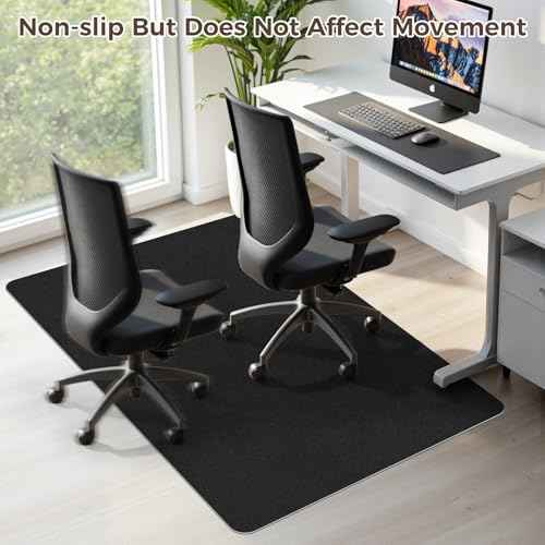 Office Chair Mat,Hard Floor Chair Mat Suitable for Hardwood and Tile Floors,Large Non-Slip Floor Protection Mat,Does Not Pill,Black(48"x60")