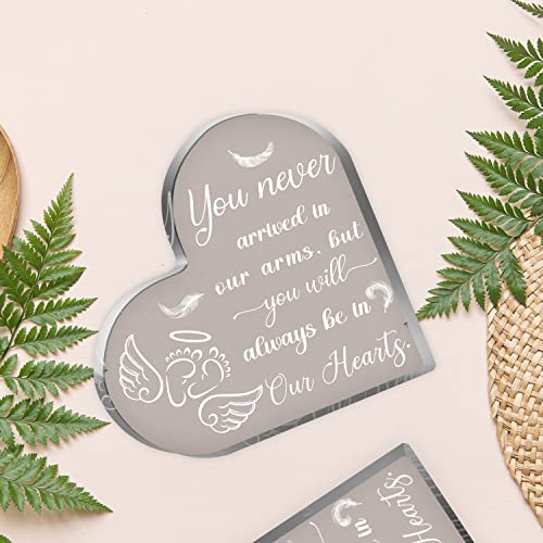 Miscarriage Sympathy Gift Acrylic Heart Paperweight 5x5in Memorial Keepsake