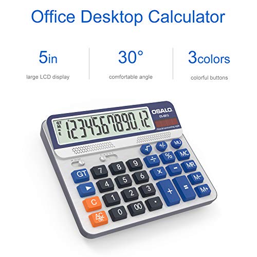 Pendancy Extra Large 5-Inch LCD Desktop Calculator OS-6815 - 12 Digit Office & Home Business