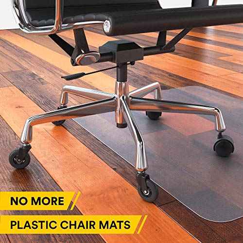 Office Chair Wheels Replacement Set of 5 - NO MORE CHAIR MATS - Office Chair Casters for HARDWOOD FLOORS - Smooth Rolling, Soft Rubber Desk Chair Wheels, Rollerblade Style Computer Chair Caster Wheels