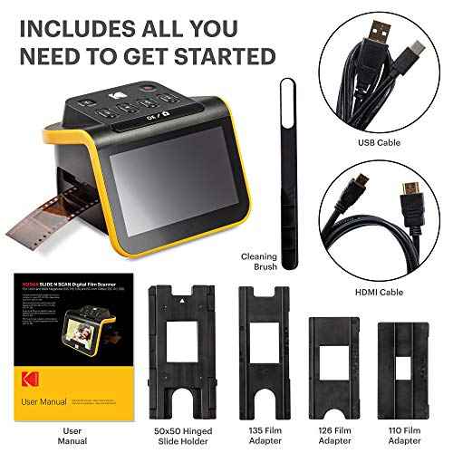 KODAK Slide N SCAN Film & Slide Scanner Digitizer with 5¡± LCD Screen, Quickly Convert Negatives & Slides to Digital 22MP JPEG Photos, Compatible with 135, 126 and 110 Film & Slides