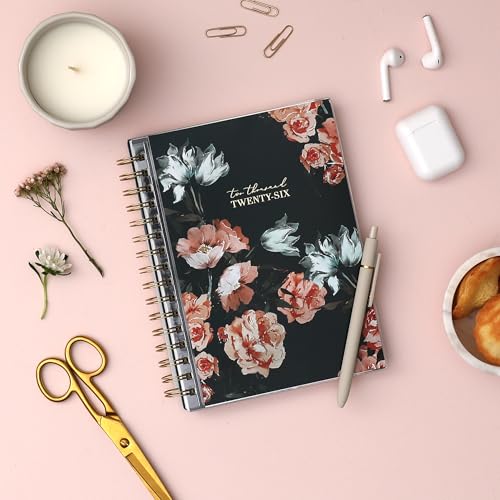 Blue Sky Life Note It 2026 Weekly and Monthly Planner Notes, January 2026 - December 2026, 5.875" x 8.625", Clear Pocket Cover, Durable Twin Wire Binding, Storage Pocket, 50 Perforated Notes Sheets, Dania Dark