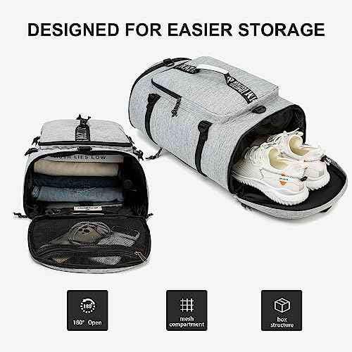 Gym Duffle Bag Waterproof black Laptop Backpack Suitable for Hiking, Fishing, Travel 40L Large Capacity Trendy Cool Lightweight Backpack for Men and Women