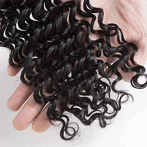 18 20 22 Inch Deep Wave Bundles Human Hair Bundles #1B Nature Black Deep Wave Bundle Unprocessed Brazilian Virgin Weave Hair 3 Bundle 50 Gram Per Bundle for Woman