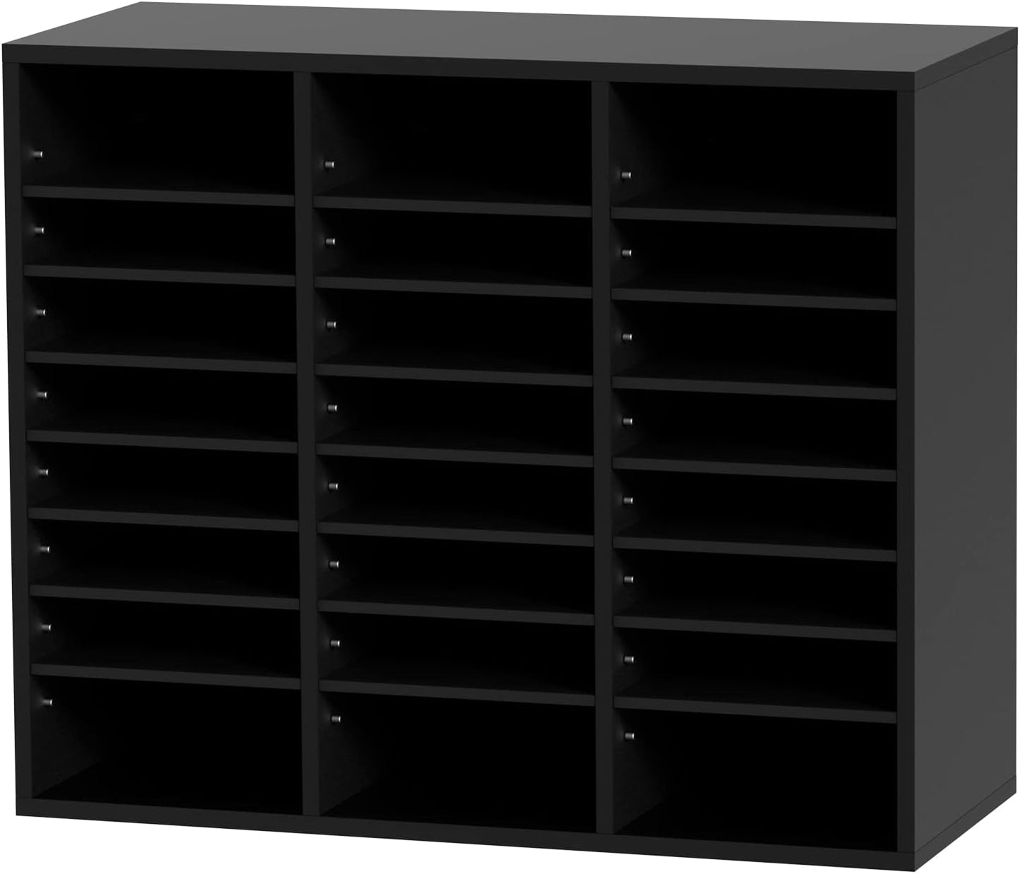 VEVOR Literature Organizer - 24 Compartments Mailbox with Adjustable Shelves | EPA Certified Black, 29x12x24.4 Inches