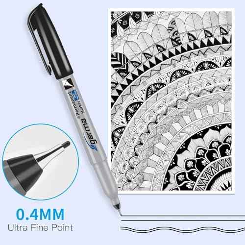 Ultra Fine Point Permanent Markers Black, 18 Pack Ultra Fine Tip Markers, Waterproof, Quickly Dry, No bleed, Works on Plastic, Wood,Stone, Metal and Glass for School Office Home