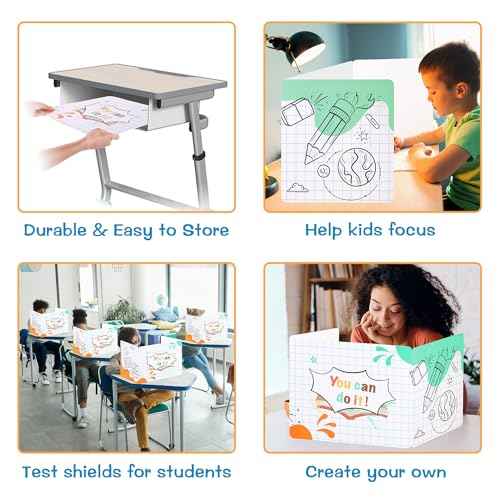 Privacy Boards for Student, Desk Dividers for Students, Cardboard Privacy Folders, Privacy Shield Folder Boards, Classroom Divider Shield for School Teachers Home (You Can Do it, 24)