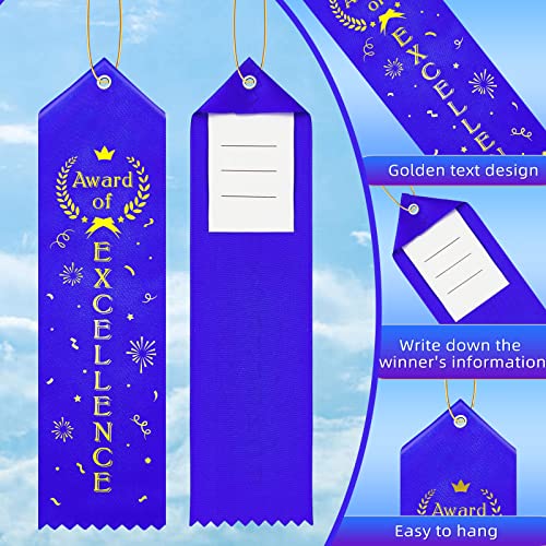 Award of Excellence Ribbons Award Prize Achievement Ribbon with Event Card and Rope for Kids Competition, Sports Event, Contests, School, Office Team(200 Pieces)