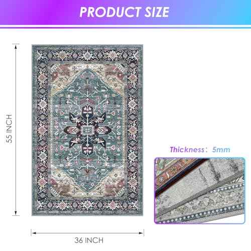 Kuyal Office Chair Mat for Hardwood Floor, 36 x 55 inches Computer Gaming Chair Mat, Low Pile Carpet Desk Chair Mat, Anti-Slip Floor Mats Wood/Tile Protection Mat(36'' x 55'',Green)