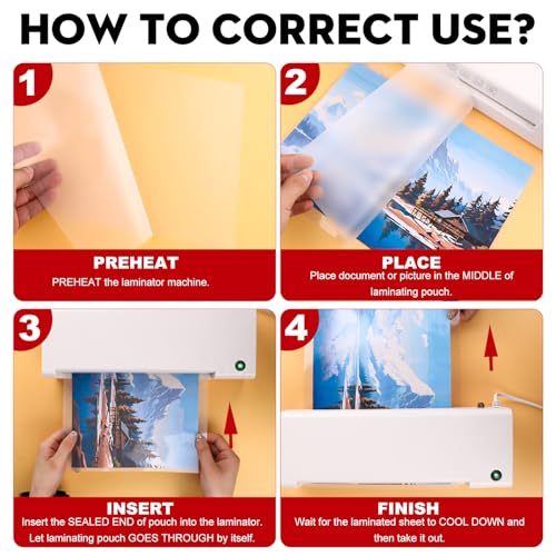 CAREGY 500 Pack Laminating Sheets,Holds 8.5 x 11 Inch Sheets,Thermal Laminating Pouches, 3 Mil, 9 x 11.5 Inches Lamination Sheet Paper for Laminator, Round Corner Letter Size