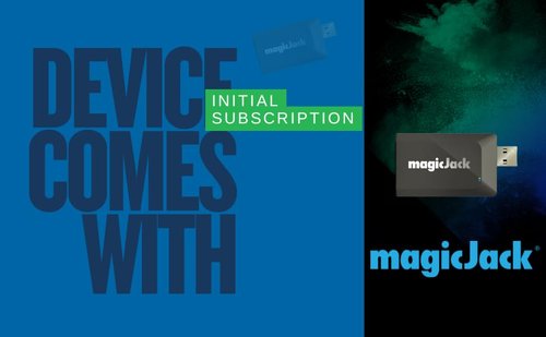 magicJack VOIP Phone Adapter - Unlimited Calls to US & Canada, No Monthly Bill, Portable Internet Phone with App, magicIN™ & magicOUT™ Service