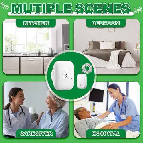 4 Set Wireless Caregiver Pager Wireless Call Button Nurse Alert System 500+ Feet 4 Set Transmitters Plug in Receivers for Elderly Patients Disabled Call Bell Operating Range